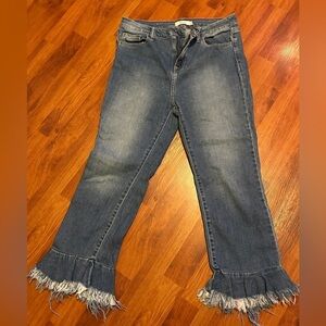Cello flare ruffle hem Blue Jeans size 11